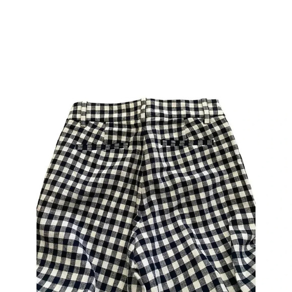 J. Crew Women's Black & White Slim Leg Plaid Print Pull-On Stretch Pants Size 00 - Picture 5 of 7